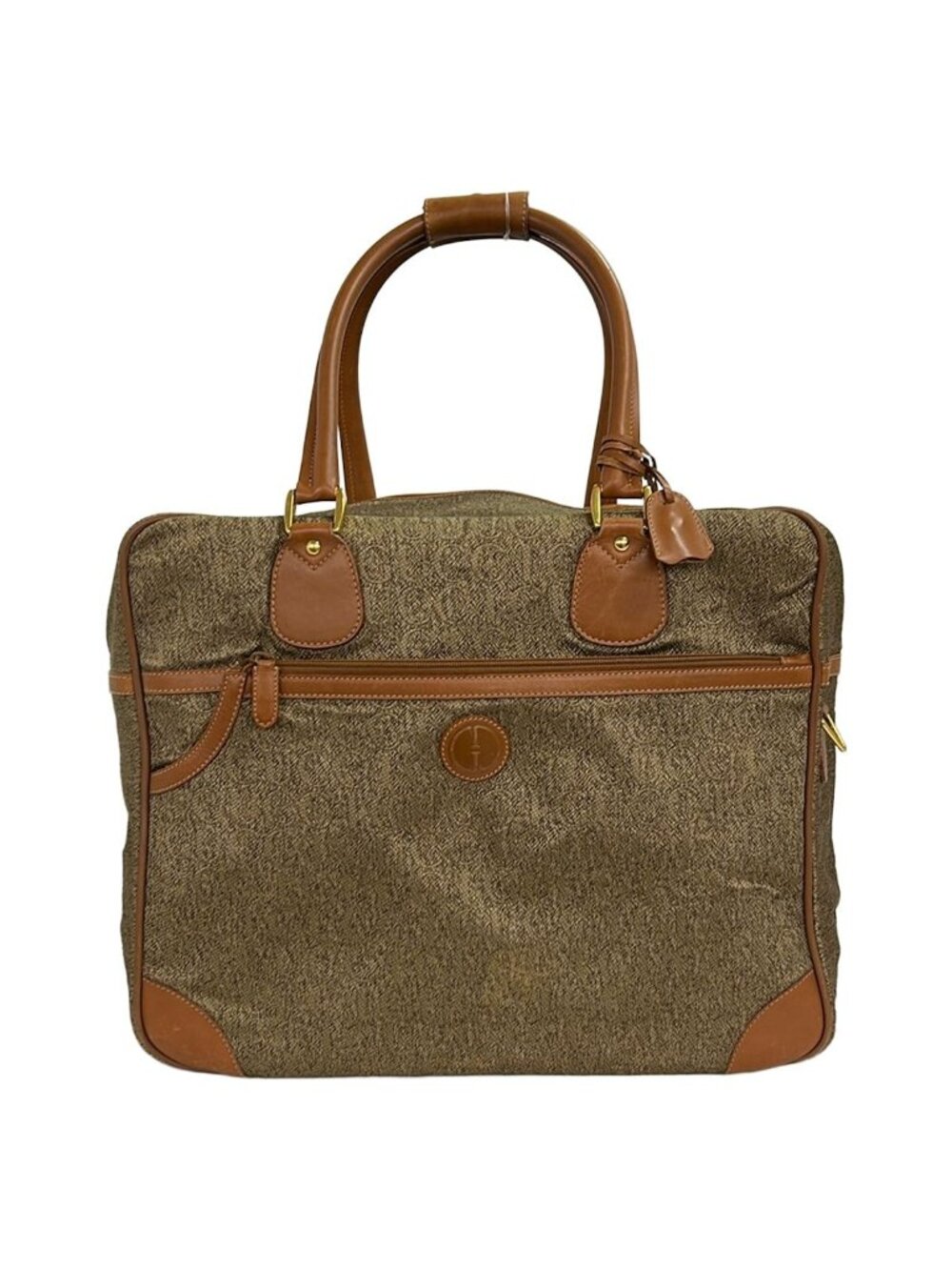 Gucci Boston Bag Beige Brown Logo Pattern Leather